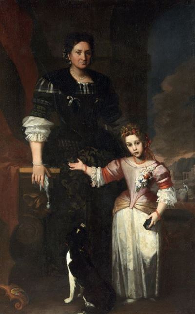 Ritratto di Gentildonna con Figlia e Cagnolino