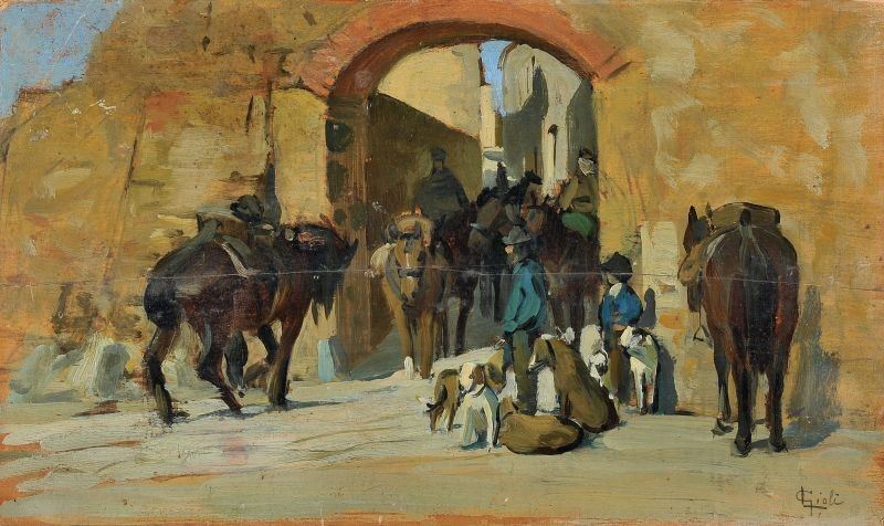 Luigi Gioli - Capalbio: Partenza per la Caccia al Cinghiale