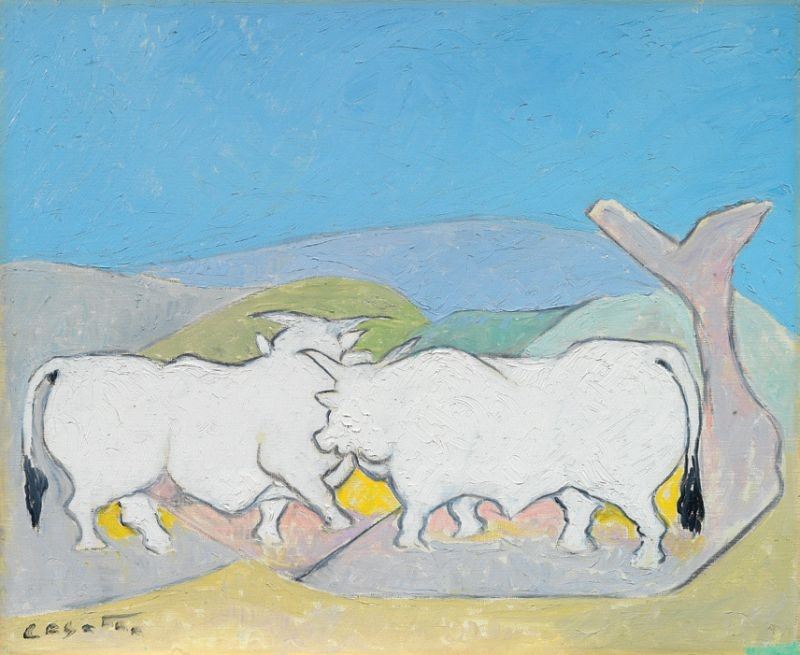 Giuseppe Cesetti - Due Buoi in Maremma