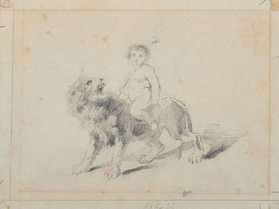 Ercole Fanciullo che Cavalca un Leone