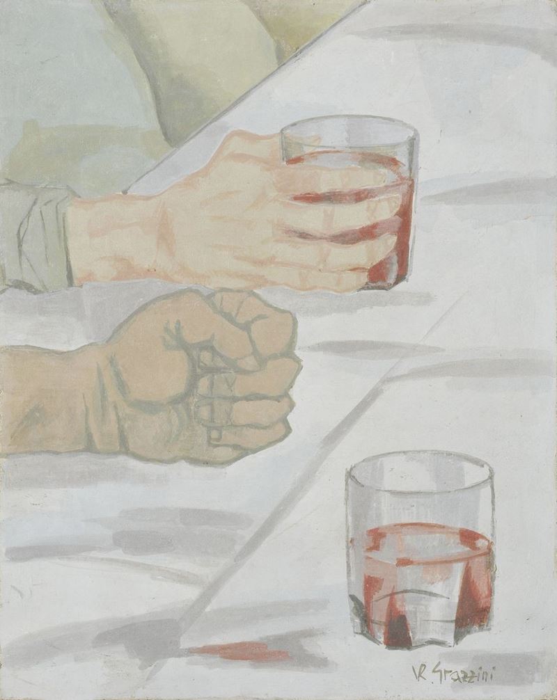 Renzo Grazzini - Studio per l’«Ultima cena» (studio di mani), affresco