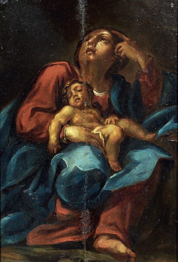 Scuola emiliana fine XVII secolo - Madonna col Bambino