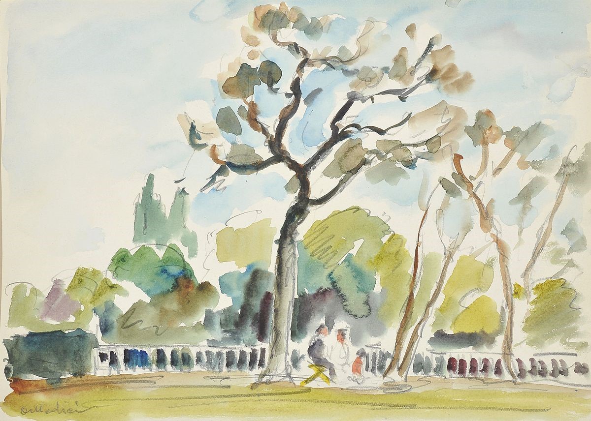 Osvaldo Medici del Vascello - «statue alle Tuileries» e «paesaggio»