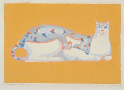 Gatto su Fondo Giallo