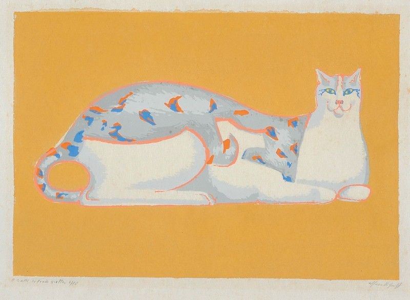 Marcello Guasti - Gatto su Fondo Giallo