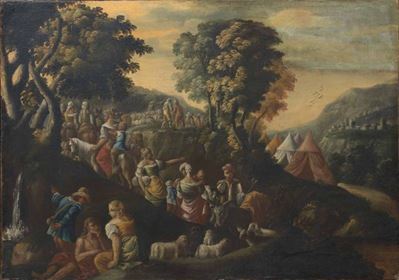 Paesaggio con Scena Biblica
