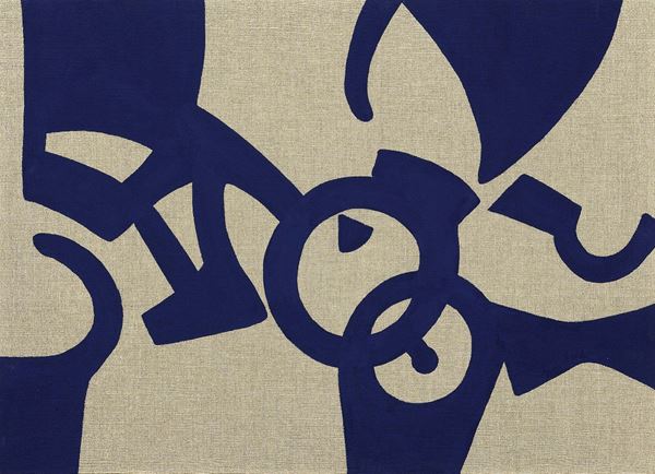 Carla Accardi : Blu di Prussia  (2008)  - Acrilico su tela grezza - Asta Arte Contemporanea - I - Casa d'aste Farsettiarte