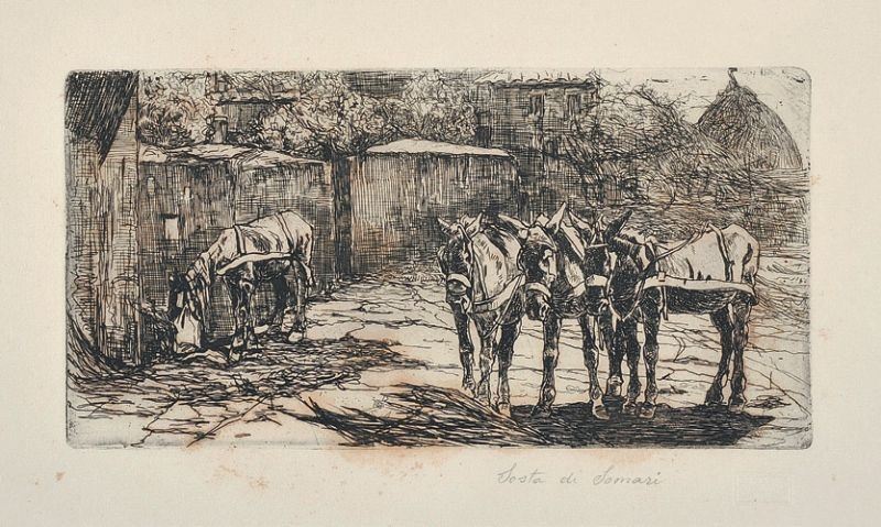 Giovanni Fattori - Sosta di Somari
