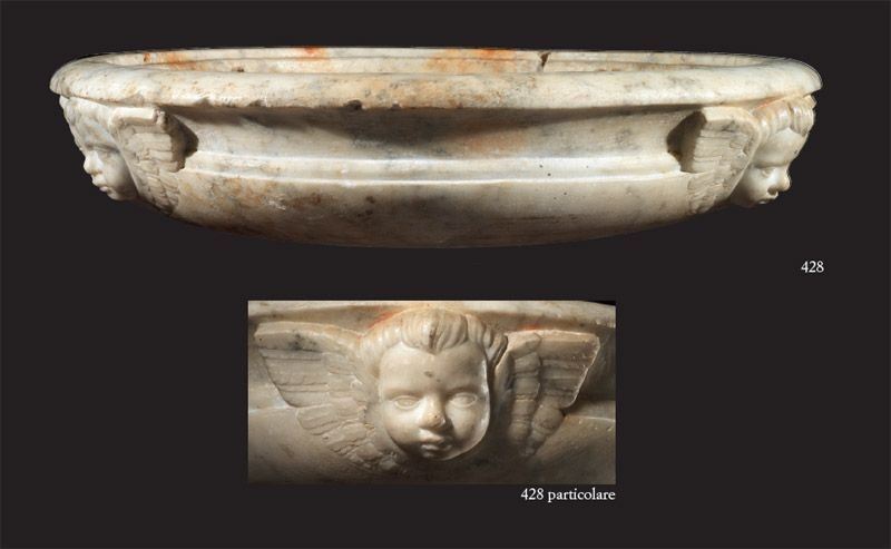 Michelozzo di Bartolommeo (attr. A) - Vasca Battesimale Scolpita in Marmo