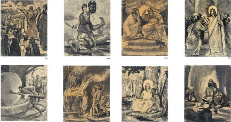Francesco Chiappelli - Ventidue Illustrazioni per il Volume «storia Sacra»