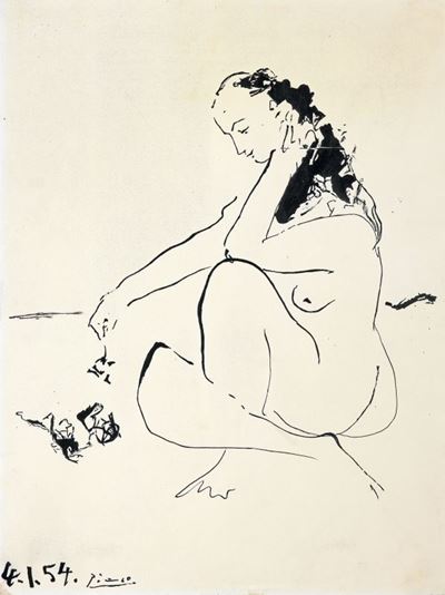 Femme Accroupie Au Chat