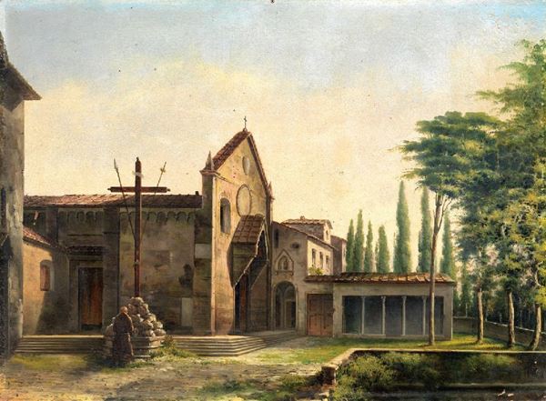 Fabio Borbottoni - Veduta della Chiesa di San Francesco a Fiesole