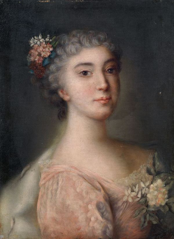 Scuola veneta del XVIII secolo - Ritratto di giovane dama