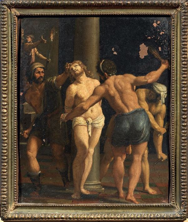 Scuola romana fine XVII secolo - Flagellazione di Cristo