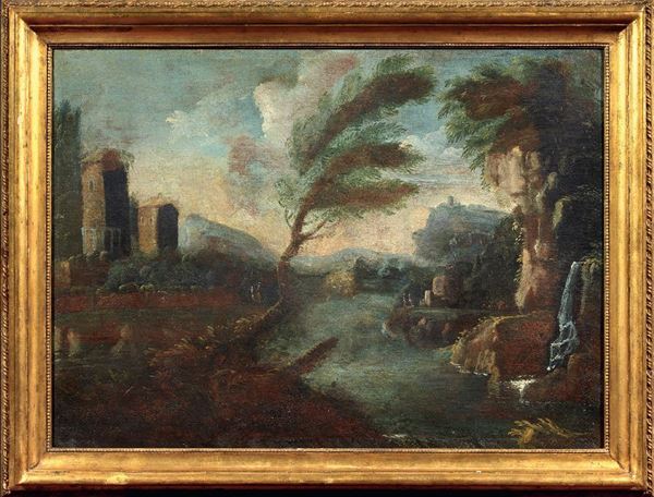 Scuola italiana fine XVII secolo - Paesaggio