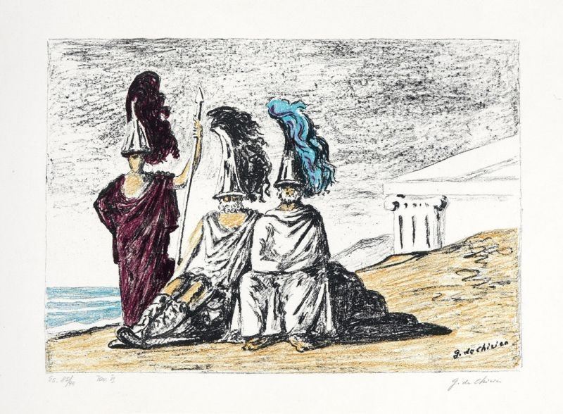 Giorgio De Chirico - I Guerrieri di Ritorno da Troia