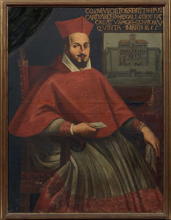 Scuola romana fine XVII secolo - Ritratto del Cardinale Cosimo De Torres