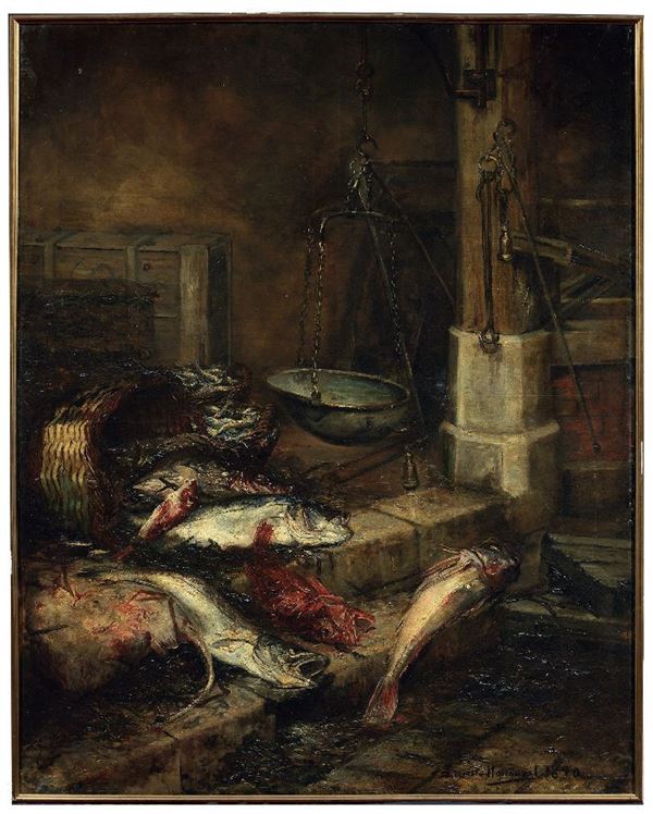 Ernest Honnorat - Natura morta con pesci