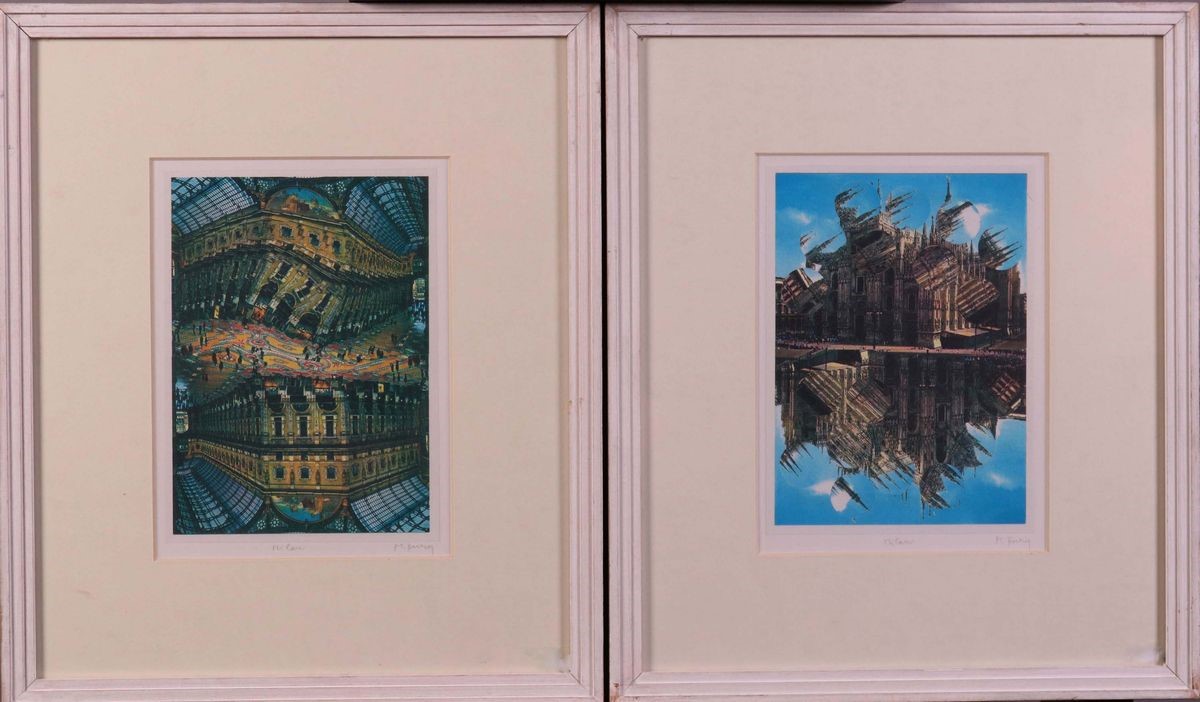 Pol Bury - Lotto di Due Collage a Soggetto «milan»