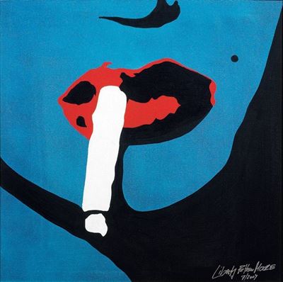 Blue Metallic Smoked - Red Lips