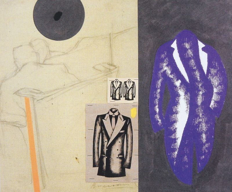 Concetto Pozzati - Biblioteca di Segni: L'eleganza di Viaggiatori nel Mio Disegno di Boccioni