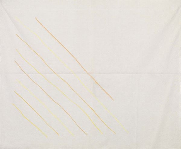 Giorgio Griffa : Obliquo due colori  (1976)  - Acrilico su tela - Auction Arte Contemporanea - I - Casa d'aste Farsettiarte