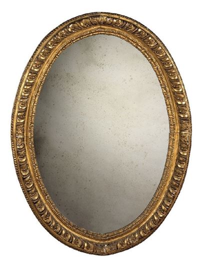 Specchiera in Legno Intagliato e Dorato
