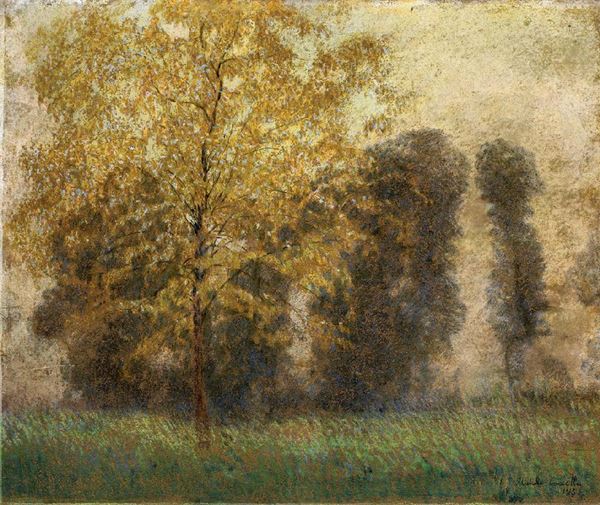 Michele Cascella - Paesaggio con alberi