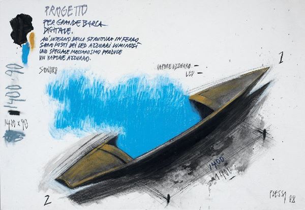 Fabrizio Plessi - Progetto per grande barca digitale