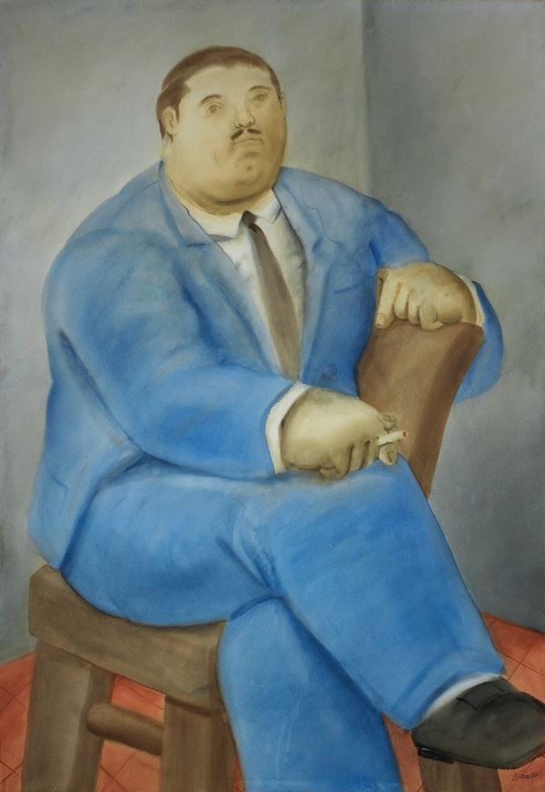 Fernando Botero : Uomo seduto (1980) - Acquerello su carta - Asta Asta di  Arte Moderna - II - Casa d