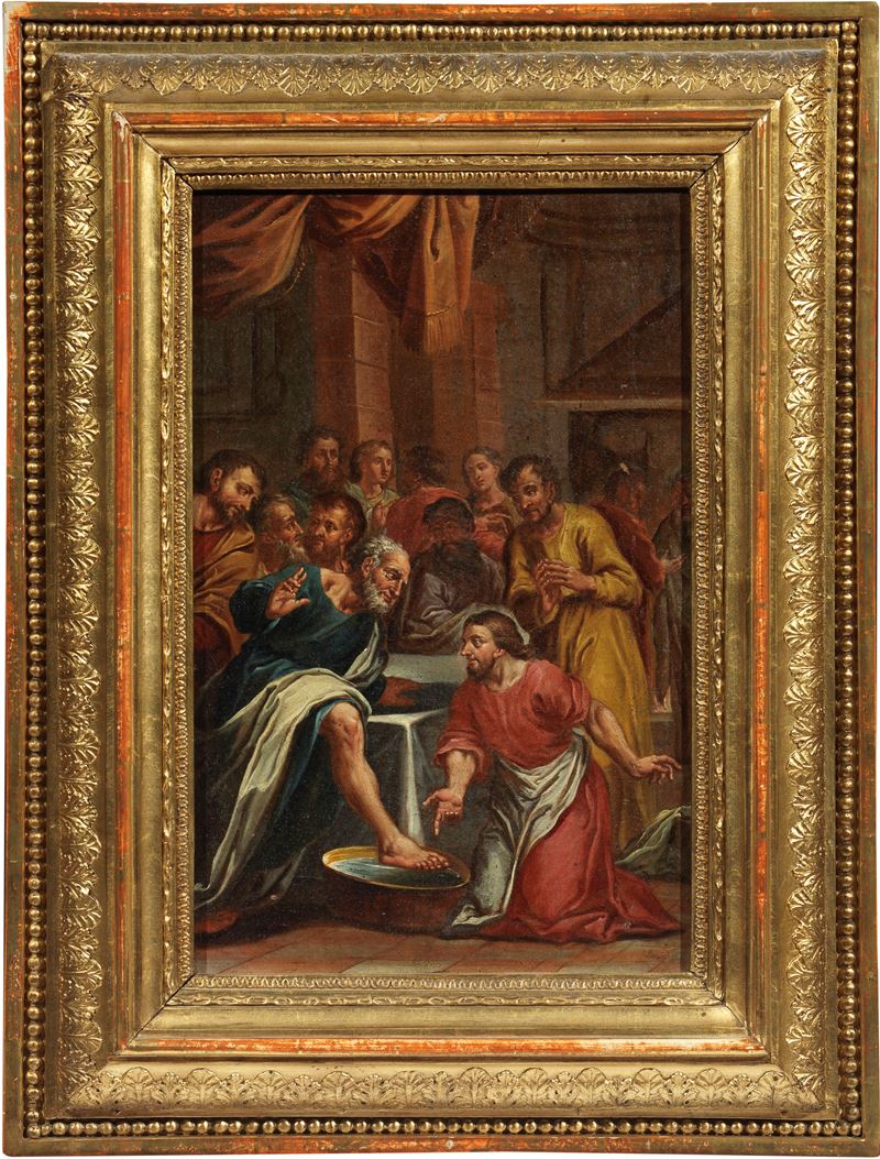Scuola Emiliana Fine XVII Secolo - Due Scene della Vita di Cristo: «la Lavanda dei Piedi» e «L'ul...