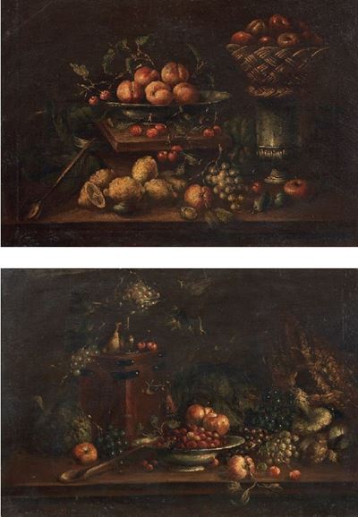 «natura Morta con Frutta e Vasi di Metallo» e «natura Morta con Frutta e Cassetta da Viaggio»