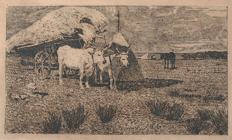 Giovanni Fattori - Bovi al Carro (maremma)