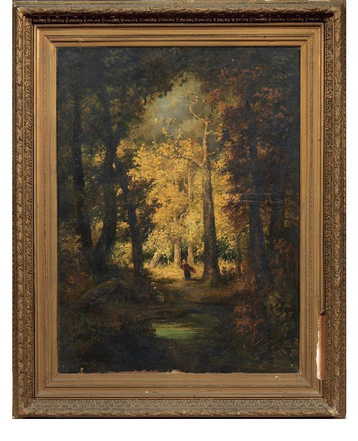 Ignoto del XIX Secolo - Sentiero nel Bosco con Figura
