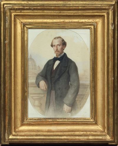 Ritratto del Marchese Paolo Farinola sullo Sfondo di San Pietro