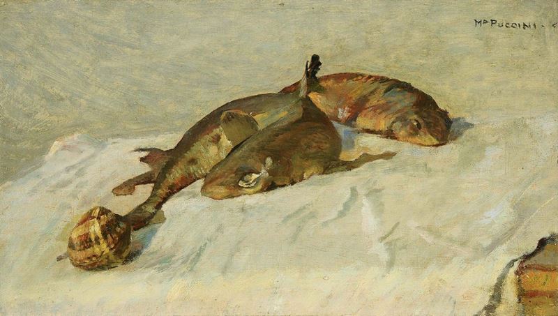 Mario Puccini - Natura Morta con Pesci