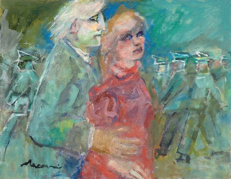 Mino Maccari - Figure con Soldati