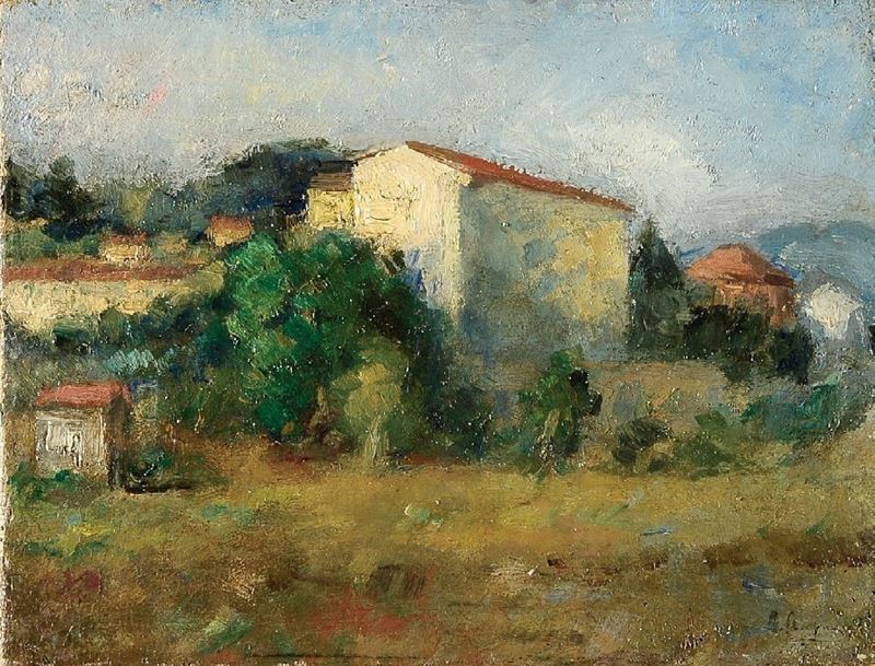 Achille Lega - Paesaggio a Settignano