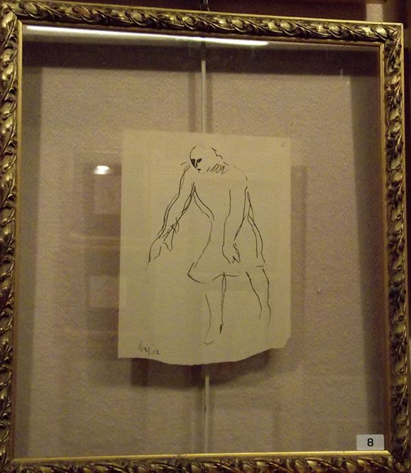 Enrico Baj : Barelliere  (1952)  - Inchiostro su carta - Auction Dipinti disegni sculture grafica Arte Contemporanea - I - Casa d'aste Farsettiarte