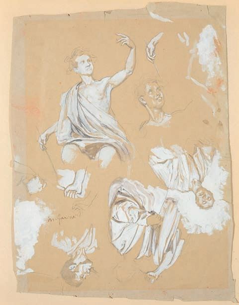 Michele Garinei - Tre disegni con «Studi di figure e soldati»
