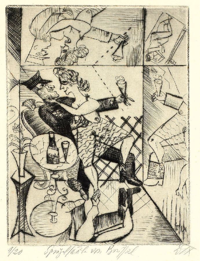 Otto DIX - Specchiarsi a Bruxelles (erinnerung An Die Spiegelsäle Von Brüssel)