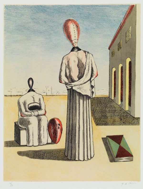 Giorgio de Chirico : Le Muse inquietanti  (1976)  - Litografia a 8 colori, es. 96/99 - Auction Dipinti disegni sculture grafica Arte Contemporanea - I - Casa d'aste Farsettiarte