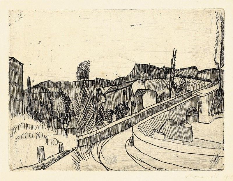 Giorgio Morandi - Il Ponte sul Savena a Bologna