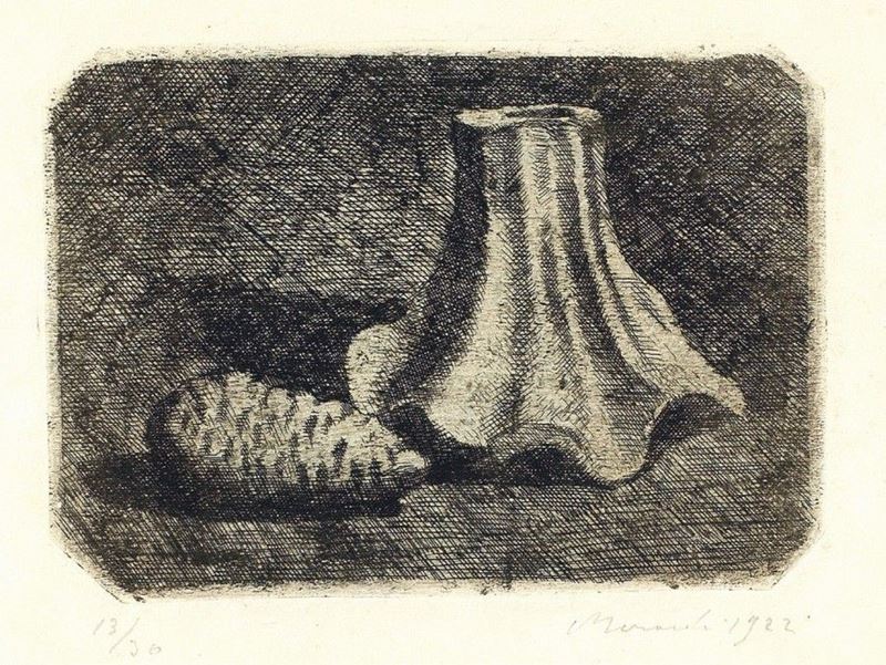 Giorgio Morandi - Natura Morta con Pigna e Frammento di Vaso