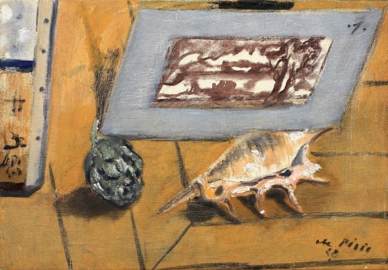 Filippo De Pisis - Natura Morta con Conchiglia e Carciofo