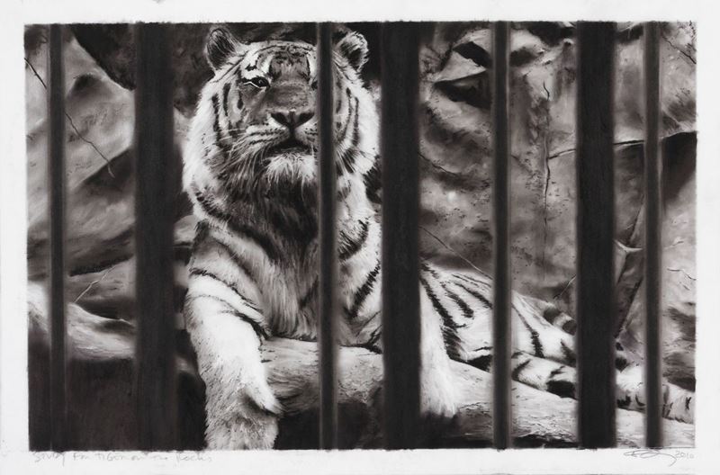 Robert Longo - Study For Tiger On The Rocks