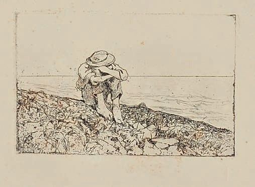 Giovanni Fattori - Ragazzo seduto in riva al mare