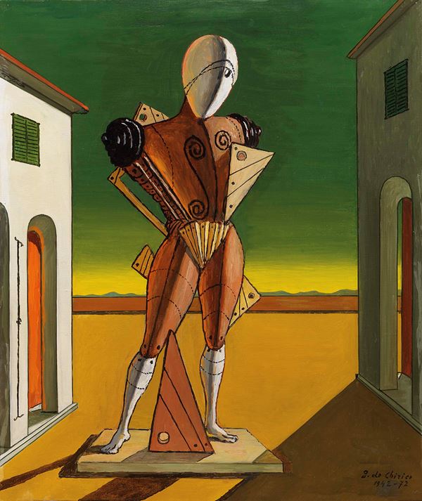 Giorgio de Chirico : Trovatore  (1973 ca.)  - Olio su tela - Auction ARTE MODERNA - II - Casa d'aste Farsettiarte