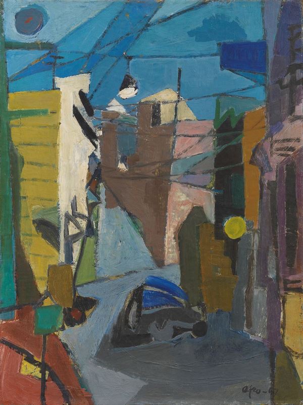 Afro : Notturno cittadino  (1947)  - Olio su tela - Asta Arte Moderna - II - Casa d'aste Farsettiarte
