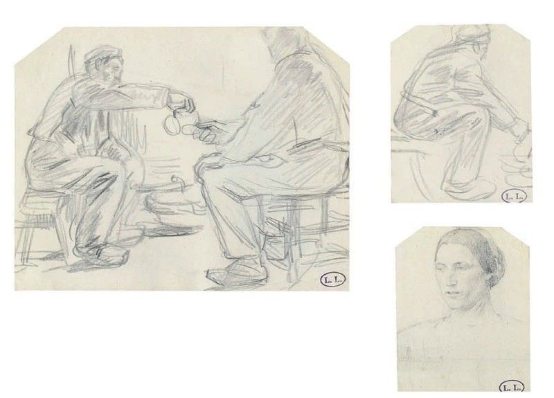 Léon Augustin Lhermitte - Studi per «les Dégustateurs D'eau De Vie On L'alambic»